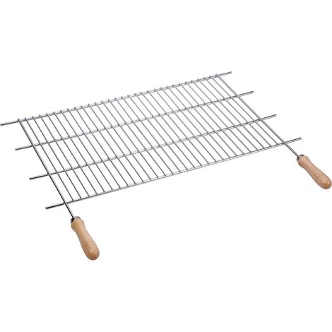 Grillrost aus Zink, 70 x 40 cm, mit Sauvic-Holzgriffen