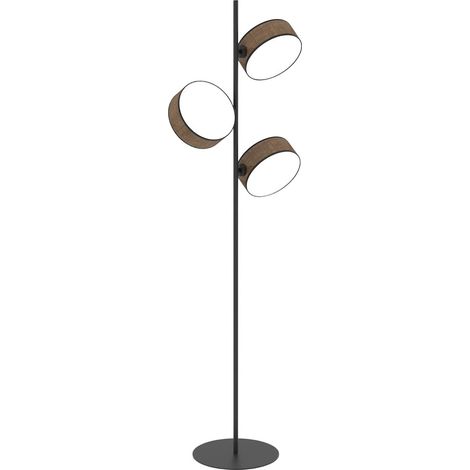 Lampada da terra minimal nera/marrone 3xE14 DRUMZ Emibig (1/5)