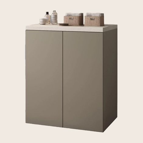 Exagonshop Mobile 71x65 due ante tortora opaco con top pietra