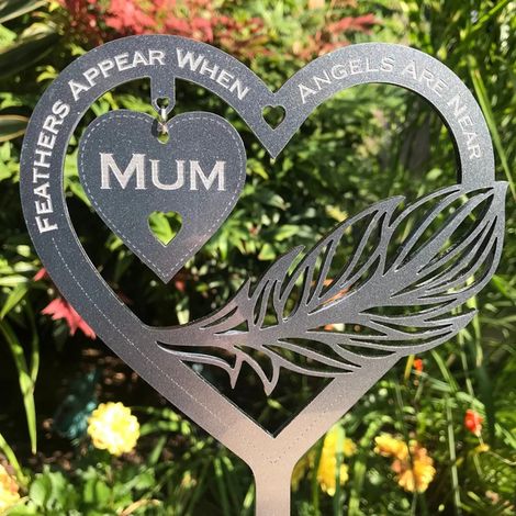 Décoration en fer forgé représentant un ange, cadeau pour la fête des mères, pour le jardin ou en souvenir d'un être cher disparu. (1/5)