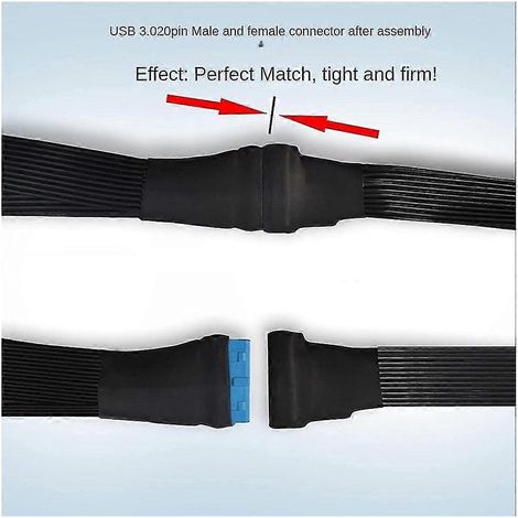 Carte mère USB 3.0 19bin en-tête 1to2 câble séparateur d’extension 19broches 20broches tête d’extension interne (1/5)