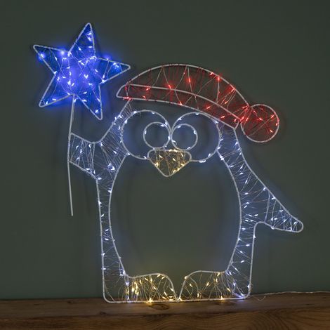 52cm Light up Christmas Penguin Dewdrop Silhouette with Twinkling LEDs (1/5)
