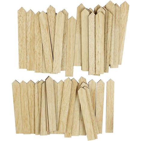 50 Pcs Étiquettes Plantes en buis pour Plantes, Marqueurs Semis de Plantes de Jardin,buis plante decoration pour potager,petit accessoire pancarte pour Cour, L'extérieur &Serre (Bouclier) (1/4)