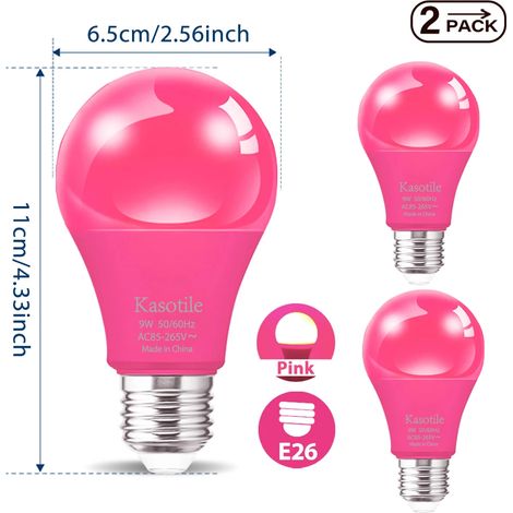 Lampes de croissance pour plantes (2 roses par boîte, deux boîtes, 9 W) Ampoule LED couleur E26 E27 9 W à économie d'énergie pour décoration de mariage, maison, fête et scène (1/5)