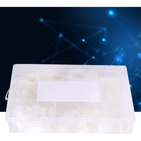 200 attaches de câble en nylon plastique de type R et P, assortiment en boîte (blanches) (1/5)