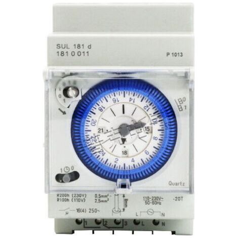 Horloge, sonnerie et minuterie pour tableau électrique Minuterie mécanique analogique 110V-220V, 24 heures, programmable quotidiennement, 15 minutes, réglage de l'heure, relais de commutation SUL181D (1/5)