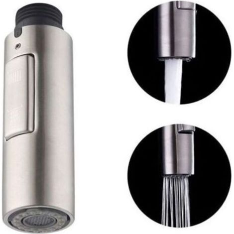 Embout Robinet Cuisine de Rechange DouchetteTête de Robinet Amovible Universelle G1/2 Acier Inoxydable SUS304 Brossée, PFS200-BS (1/3)