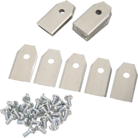 Packung mit 30 Ersatzmessern aus witterungsbeständigem, silberfarbenem Edelstahl für Husqvarna Rasenmäher (1/5)