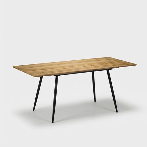 Ausziehbarer rechteckiger Tisch aus Holz und Metall 80x140/180cm Sahra