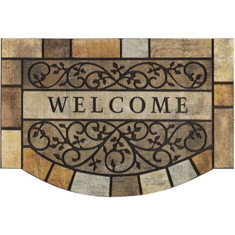 Paillasson d'entrée durable, 61 x 91 cm, grand tapis d'extérieur robuste pour porte d'entrée avec envers en caoutchouc antidérapant pour entrée extérieure, garage, terrasse (1/4)