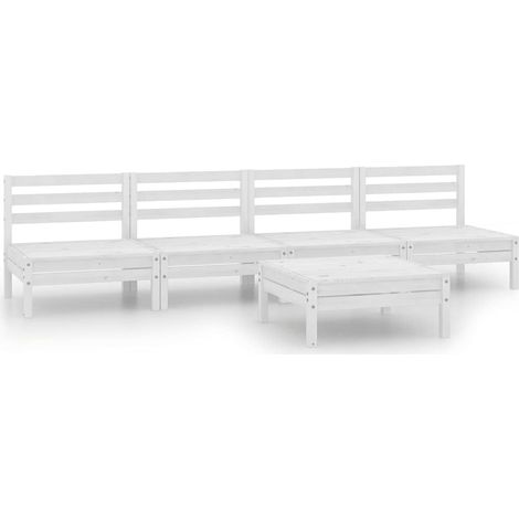 Maison Exclusive - Juego de muebles de jardín 5 pzas madera maciz (1/5)