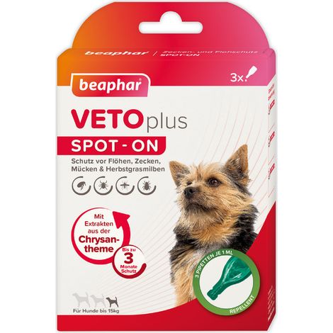 Beaphar Veto plus Spot-On für Hunde bis 15 kg 3x1 ml
