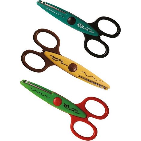 FISKARS Pack de 3 ciseaux cranteurs Kidzors Animaux rampants