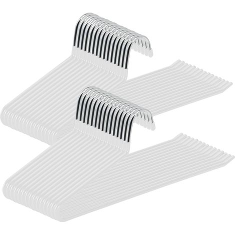 Lot de 30 Cintres Pantalons, Chromé, Antiglisse, Métal, Gain de Place, Pour Armoire (1/5)