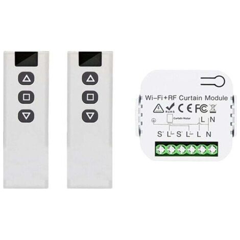 Interrupteur Volet Roulant Connecté WiFi 433Mhz Compatible Smart Life Avec Télécommande 2 Canaux (1/4)