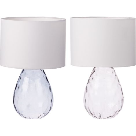 LAMPADA IN VETRO E TESSUTO GLASS D25XH39CM IN 2 CO