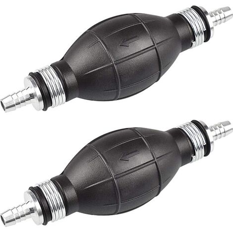 BRAVIX 2 PCS Pompes Transfert De Liquide Manuelle en Caoutchouc Pompe À Siphon Manuelle Pompe à Main pour Solvant d'Essence d'Aqueduc Liquide Carburant Diesel d'Essence de Gaz(Noir) (1/5)