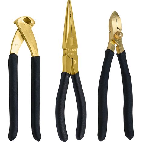 Lot de 3 pinces en laiton avec poignée antidérapante, Outillage à Main, pince coupante 20,3 cm, pince coupante 17,8 cm, pince coupante diagonale 17,8 cm (1/5)