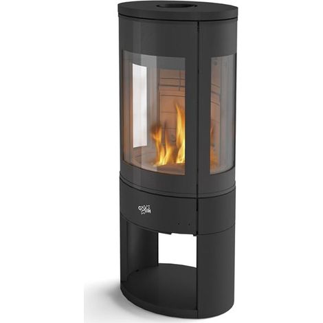 Poêle à bois fonte 7.2kw noir mat - Godin - 411234NOIRMAT