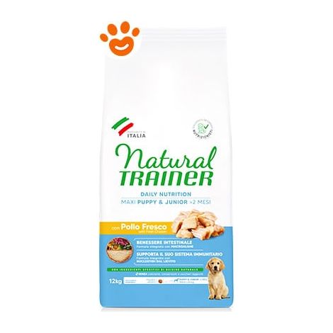 Natural Trainer Dog Puppy Maxi Pollo - Sacco 12 Kg - Cibo Secco Cani
