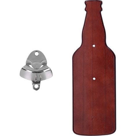 Ouvre-bouteille en bois composite avec aimant puissant, pratique pour la collection de capsules de bouteilles de vin, design en forme de bouteille pour bières, idéal pour restaurants, bars, cuisine et (1/5)