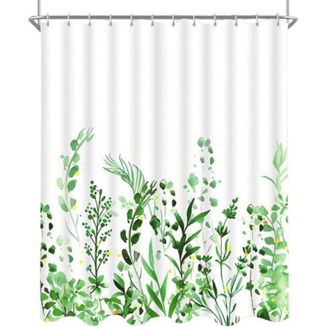 Duschvorhang Schimmelresistent Antibakteriell Waschbarer Polyester Mit 12 Ringen für Bad und Badewanne 180 x 200 cm (1/5)