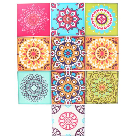 Lot de 10 autocollants muraux imperméables et auto-adhésifs pour carrelage en céramique, décoration pour la maison et la chambre. (1/5)
