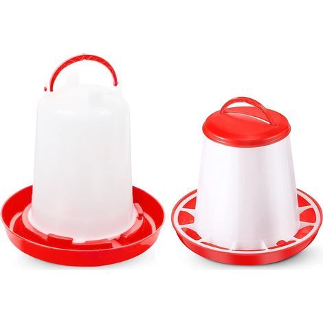 Anjing Ensemble abreuvoir (1,5 L) et mangeoire (1 L), automate d'alimentation pour poussins et abreuvoir, abreuvoir pour poules suspendu, abreuvoir automatique pour volailles, abreuvoir pour poules (1/5)