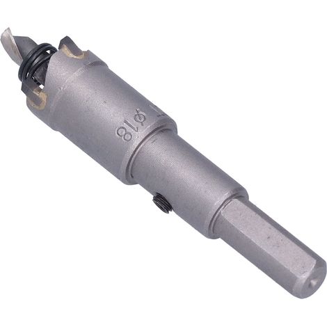 Scie cloche en acier rapide à trois lames, conception à angle d'inclinaison, outil de coupe durable pour le métal avec clé hexagonale, 18 mm (1/5)