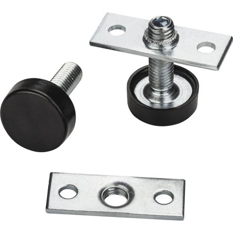 10 Stück SOTECH Verstellfüße M8 x 20 mm (Gesamtlänge inkl. Bodengleiter: 25 mm) mit Montageplatte Stellfüße Möbel-Regulierschraube Justierschraube Möbelschraube