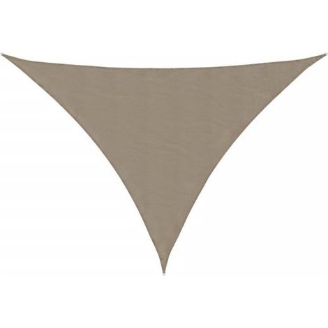 Toile de parasol triangulaire en tissu Oxford, 2,5 x 2,5 x 3,5 mètres, brun grisâtre. (1/5)