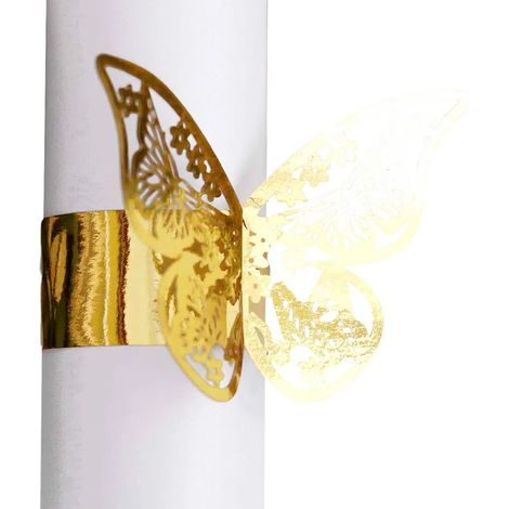 50 ronds de serviette en papier papillon 3D découpés au laser, porte-serviettes jetables, ronds de serviette pour mariage, maison, cuisine, salle à manger, enterrement de vie de jeune fille, fête (1/5)