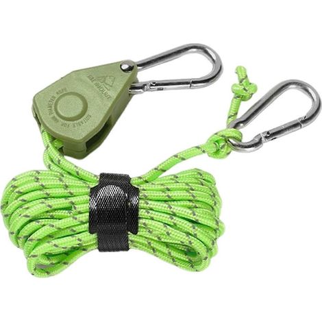 Corde de camping portable réglable verte en lot de 5 (1/5)