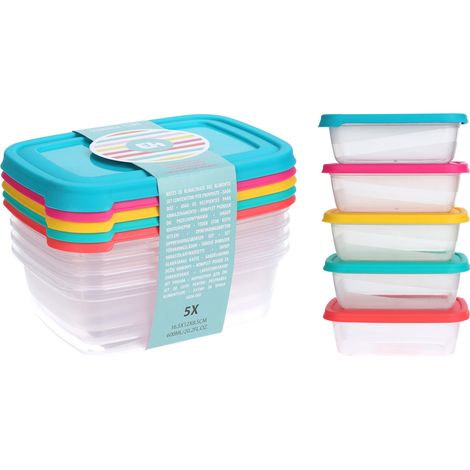 5 CONTENITORI PER ALIMENTI 600ML BOX PICNIC FRIGO