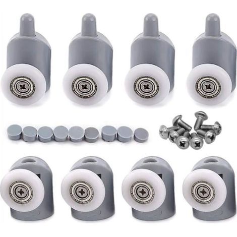 8 Pcs 23mm Galet Rouleau Roulette Roue pour Porte de Douche, Roulettes Coulissantes Porte Salle de Bain (1/4)