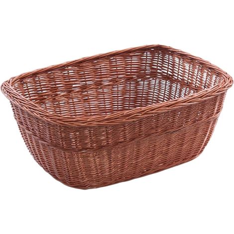 Cesto per bicicletta in vimini rosso Olanda, 60x44x24 cm