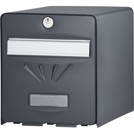 BURG WACHTER Galvanized Steel Seaside Mailbox - 2 Doors - Anthracite Gray