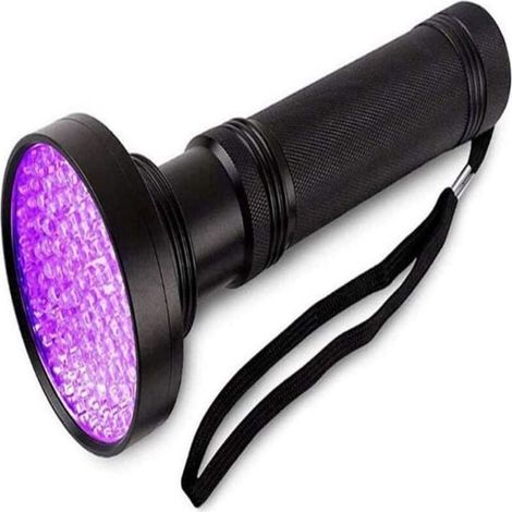 Lampe torche UV puissante à 100 LED, lampe torche UV à lumière noire, lampe torche UV, détecteur UV de résine d'urine animale (1/5)