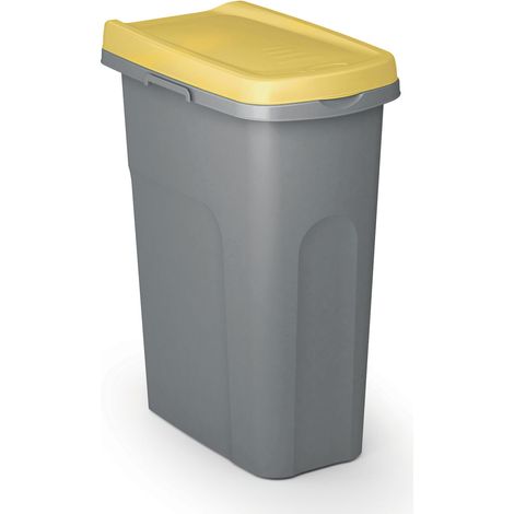 CASARIA® Expandable Kitchen Bin System 25L Capacity Colour-Coded, Odour-Locking Removable Lid Easy to Clean Compact Design Kitchen & Office Yellow