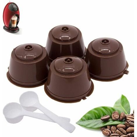 Mug Dolce Gusto rechargeable et réutilisable (lot de 4) avec 2 cuillères à café (1/5)