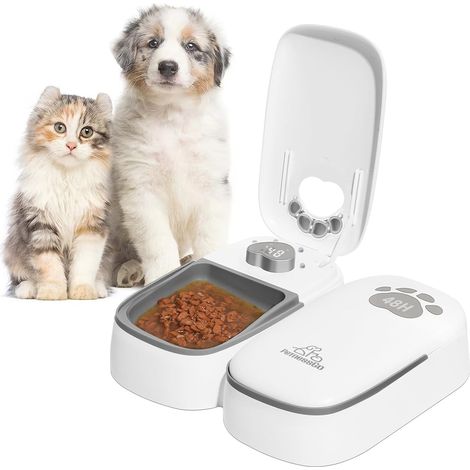 Distributeur automatique de croquettes et pâtée pour chat et chien avec minuterie 48h