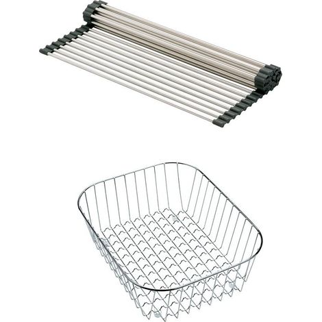 Set accessoires pour éviers de cuisine : Rollmat avec panier fil inox - Franke (1/3)