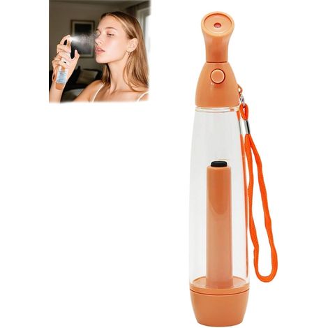Vaporisateurs Brumisateurs Manuels,Brumisateur Plastique Manuel,Brumisateur Eau Rechargeables,Brume D'eau Pour Les Soins Personnels Et Les Voyages Portables,Rafraîchir Visage Et Corps (Orange) (1/5)