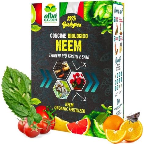 Concime Per Piante BIO a base di Panelli di NEEM, Ottimo Contrasto a Insetti e Malattie delle piante - Fertilizzante Neem Polvere 500 g