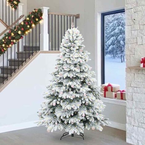 vidaXL Artificial Christmas Tree with 300 LEDs White 240 cm PE and PVC (1/5)