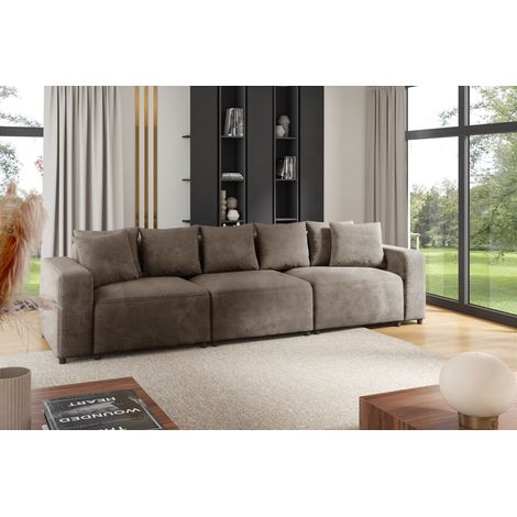 Sofa Designersofa Bigsofa MEGAN 3-Sitzer in Stoff Poso Cappuccino (1/3)