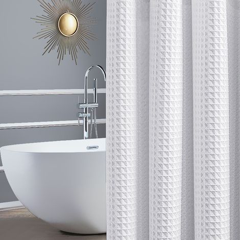 Rideau de douche, Ecran de douche, Paroi de douche, Antibactérien lavable, 180 x 180cm, Poinçonnage interdit (1/5)