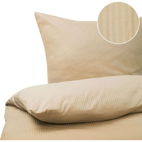 Set di biancheria da letto 155 x 200 cm in cotone a tinta unita beige Avondale