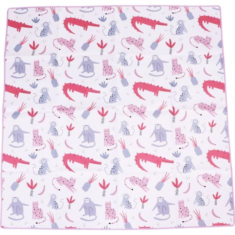 1 tapis d'éveil, grand format 110x110 cm, imperméable et antidérapant, multifonctionnel et inodore, imprimé pour bébés et jeunes enfants (1/5)