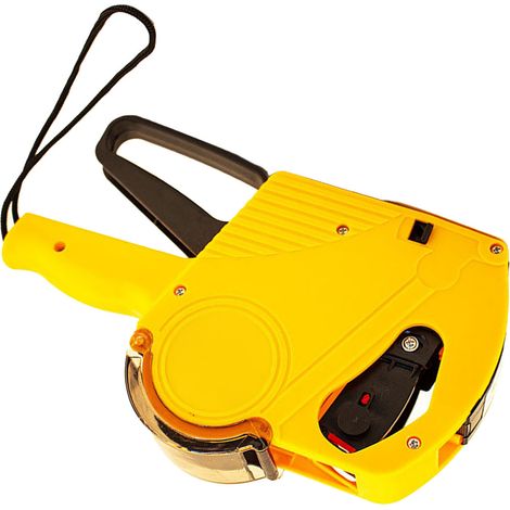 Étiqueteuse manuelle 8 chiffres avec couvercle, robuste, pratique et confortable, jaune, chinoise (1/5)